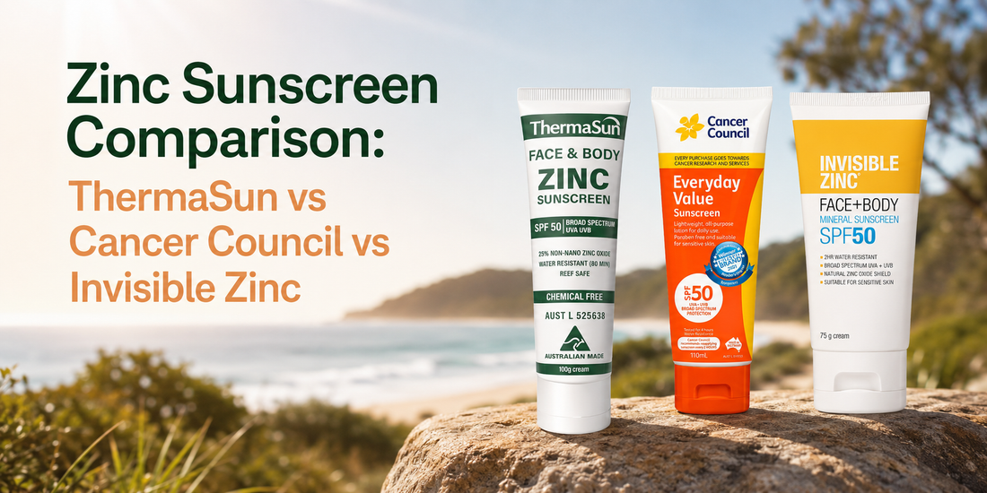 Zinc Sunscreen Comparison: ThermaSun vs Cancer Council vs Invisible Zinc