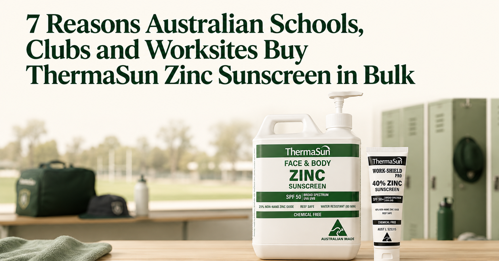 7 Reasons Australian Schools, Clubs and Worksites Buy ThermaSun Zinc Sunscreen in Bulk