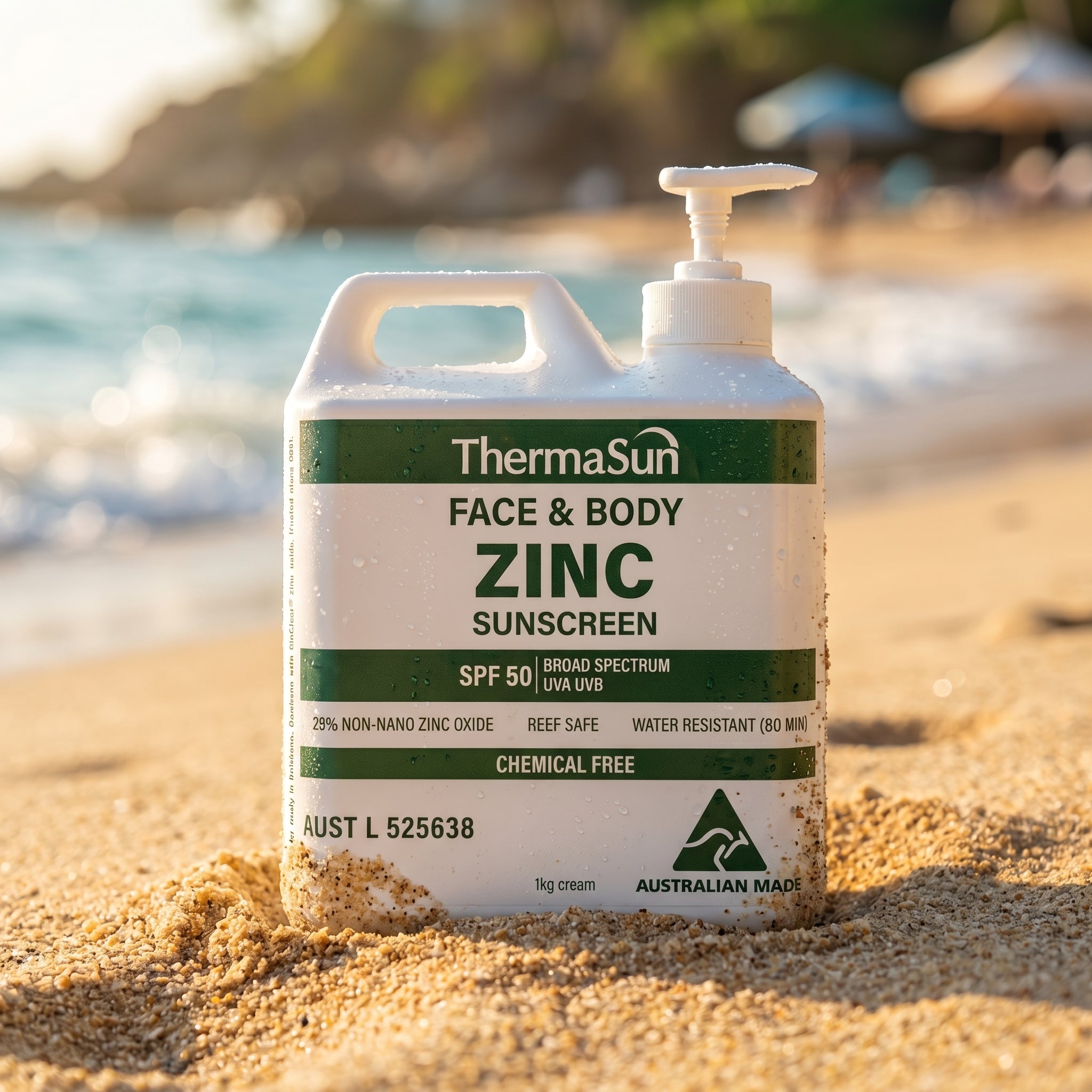 Face & Body Zinc Sunscreen SPF50 1kg Pump