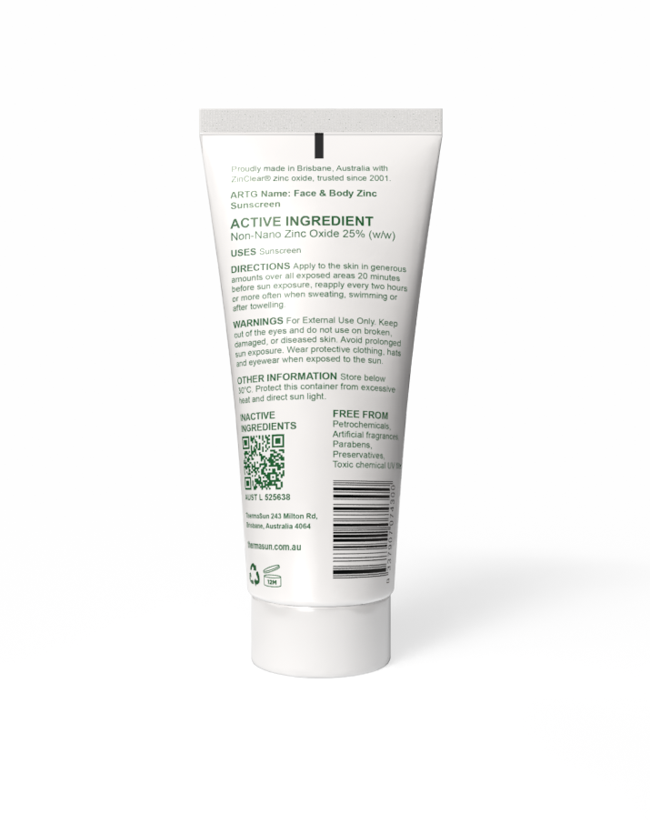 Face & Body Zinc Sunscreen SPF50 240g