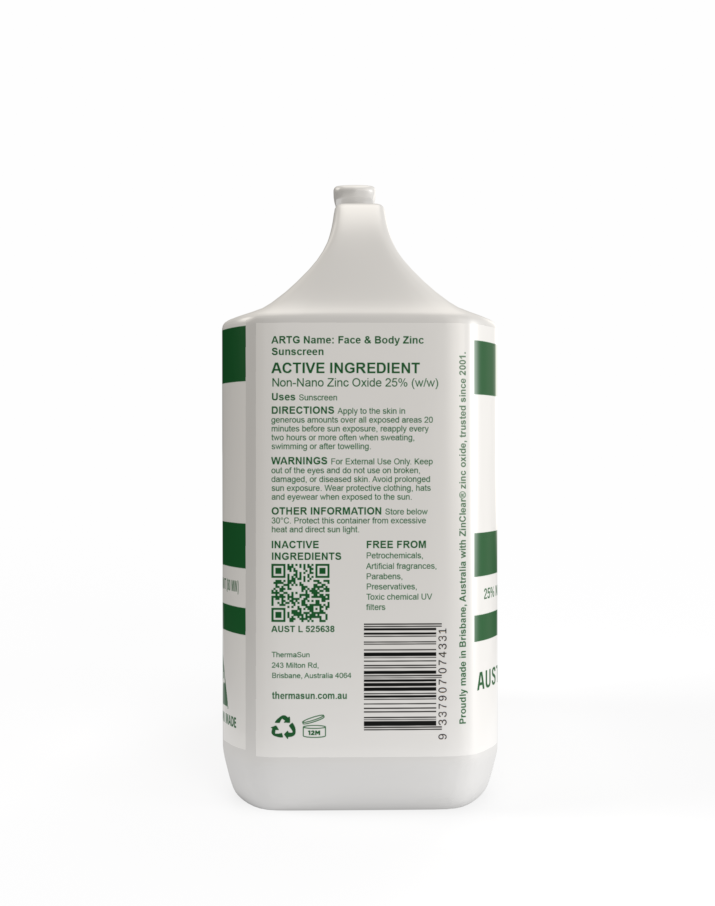 Face & Body Zinc Sunscreen SPF50 1kg Pump