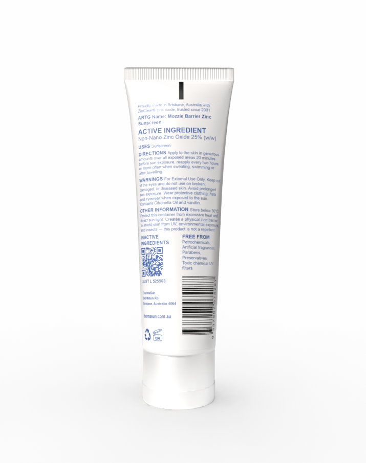 Natural Mozzie Barrier Tinted Zinc Sunscreen SPF50 100g