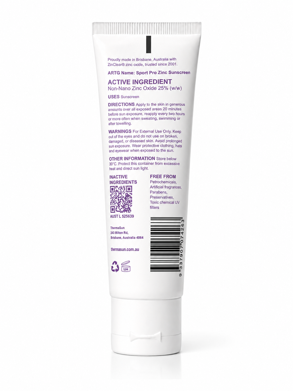 Sport Pro Zinc Sunscreen SPF50 100g